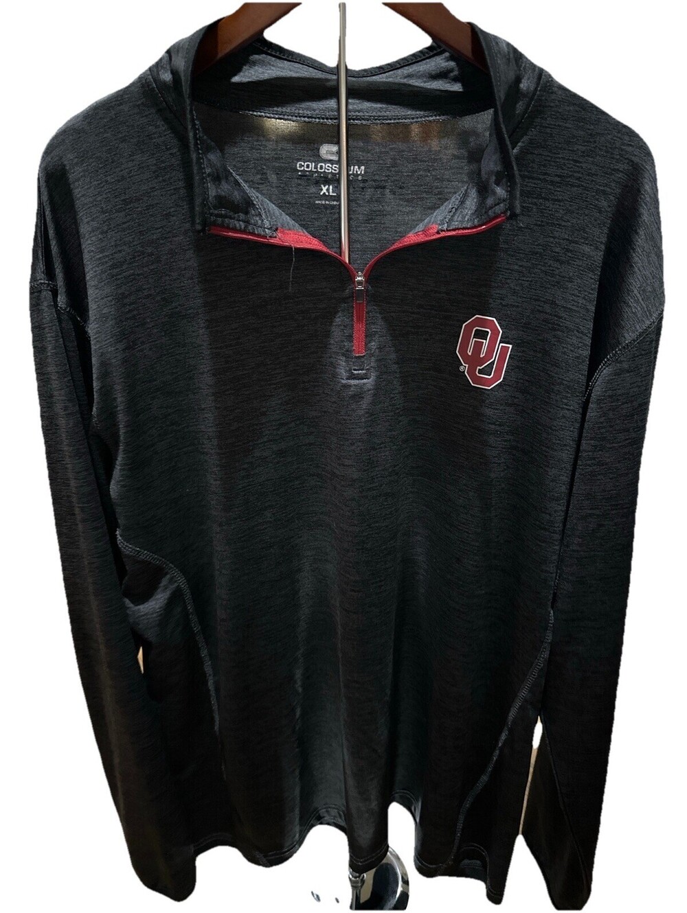 Oklahoma Sooners 1/4 Zip Pullover Mens XL Black Colosseum Athletic OU
